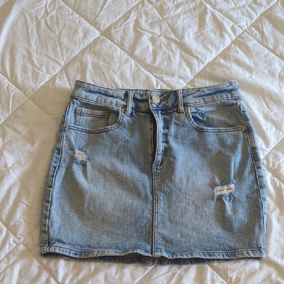 Garage Light Blue Denim Pencil Skirt - Picture 1 of 3